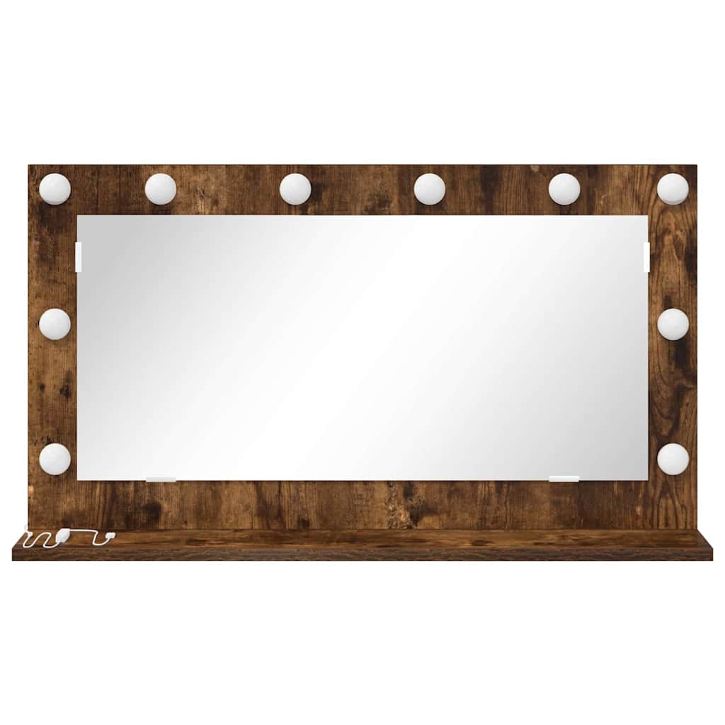 Vanity Mirror Rectangular Smoked Oak 80 x 45 x 18 cm