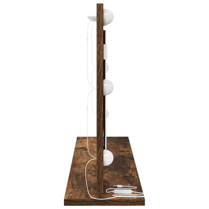 Vanity Mirror Rectangular Smoked Oak 80 x 45 x 18 cm