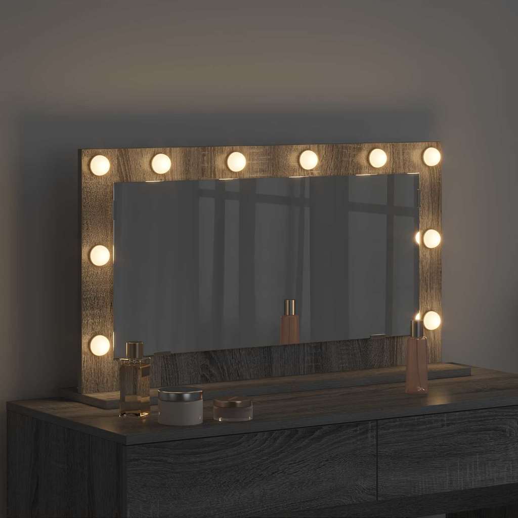 Vanity Mirror Rectangular Grey Sonoma 80 x 45 x 18 cm