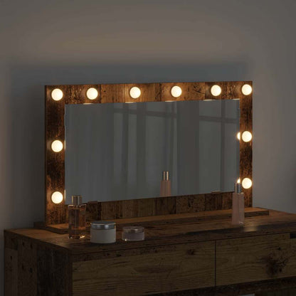 Vanity Mirror Rectangular with Mirror Old Wood 80 x 45 x 18 cm