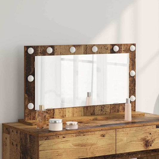 Vanity Mirror Rectangular with Mirror Old Wood 80 x 45 x 18 cm