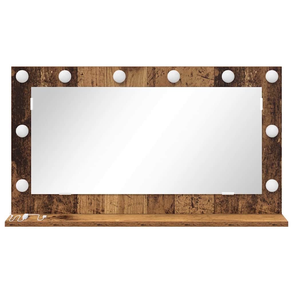 Vanity Mirror Rectangular with Mirror Old Wood 80 x 45 x 18 cm