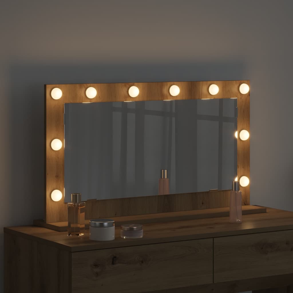 Vanity Mirror Rectangular Artisan Oak 80 x 45 x 18 cm