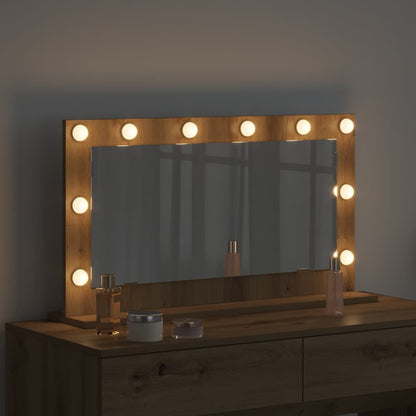 Vanity Mirror Rectangular Artisan Oak 80 x 45 x 18 cm