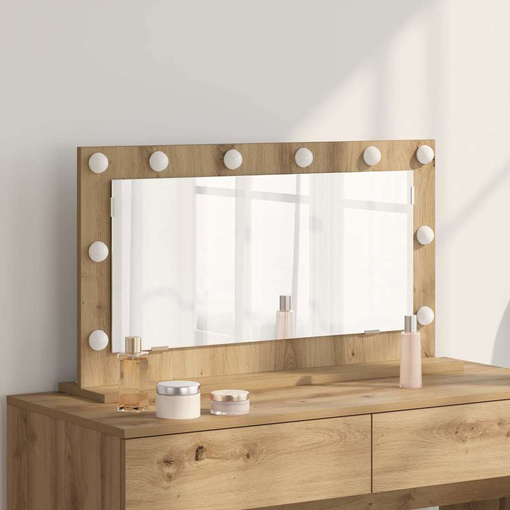 Vanity Mirror Rectangular Artisan Oak 80 x 45 x 18 cm