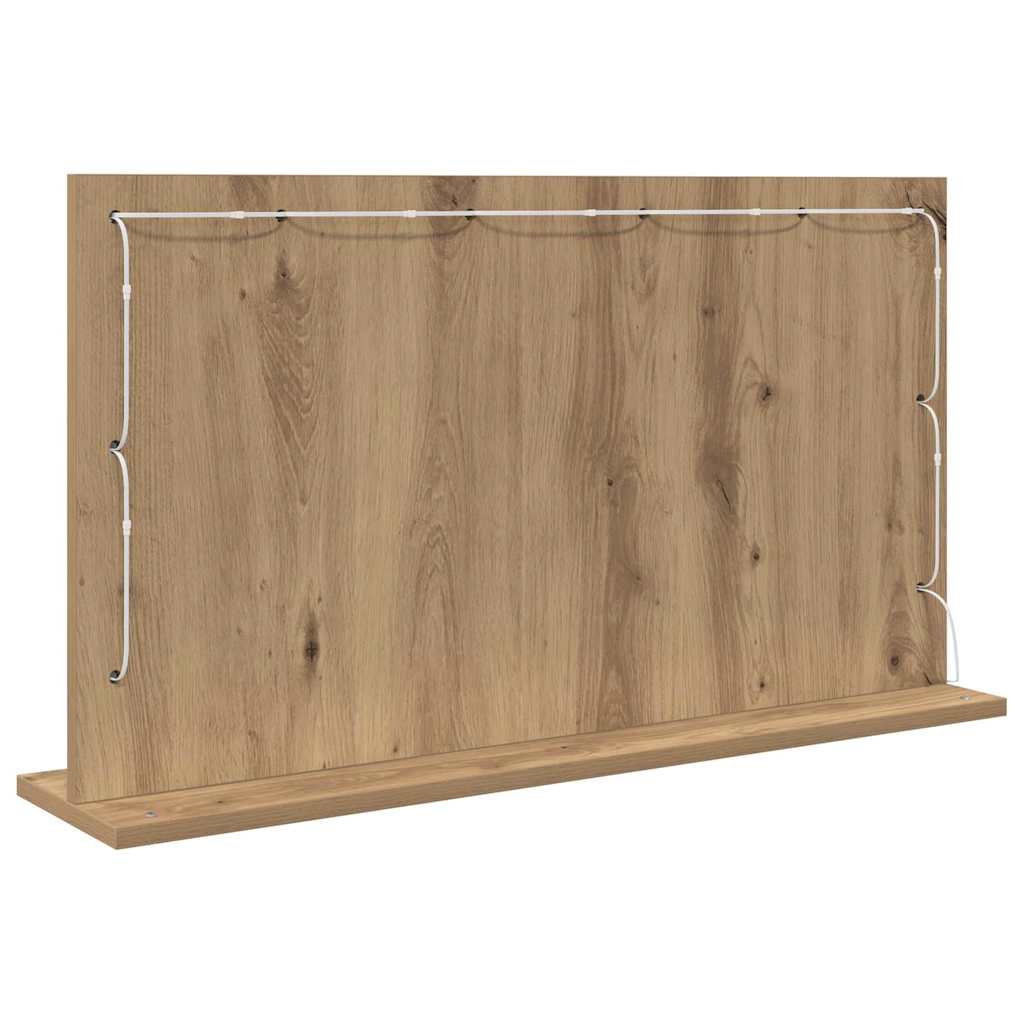 Vanity Mirror Rectangular Artisan Oak 80 x 45 x 18 cm