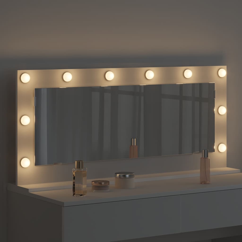 Vanity Mirror White 100 x 45 x 18 cm Glass and Engineered wood