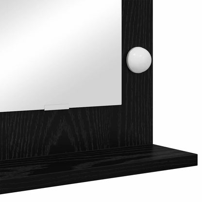 Vanity Mirror Rectangular Black Oak 100 x 45 x 18 cm