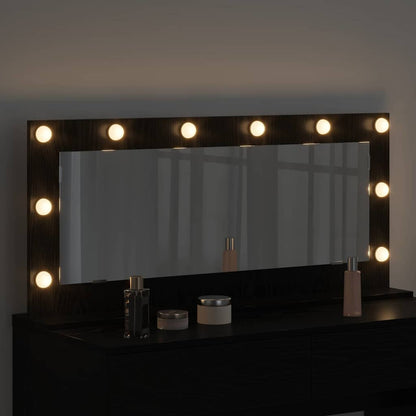 Vanity Mirror Rectangular Black Oak 100 x 45 x 18 cm