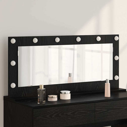 Vanity Mirror Rectangular Black Oak 100 x 45 x 18 cm