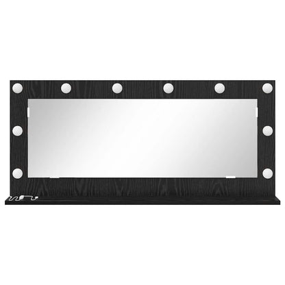 Vanity Mirror Rectangular Black Oak 100 x 45 x 18 cm