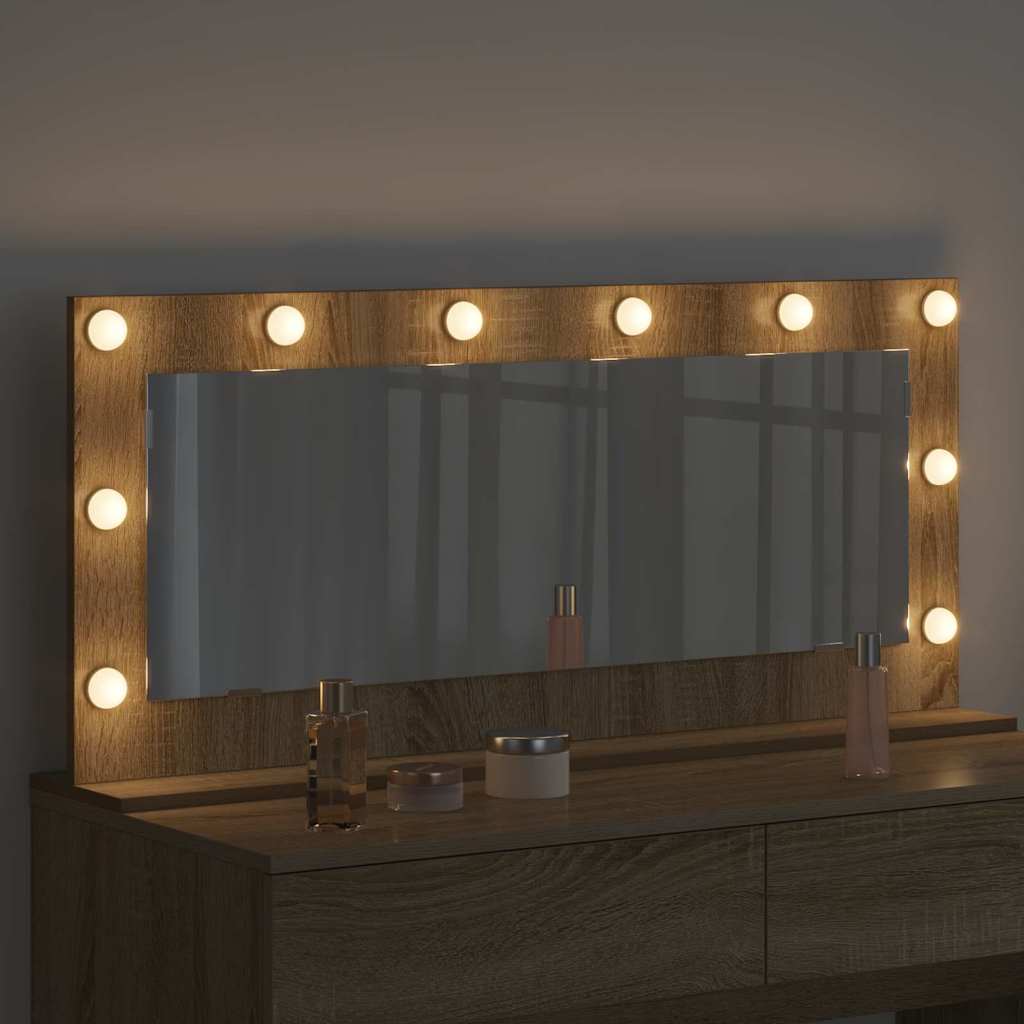 Vanity Mirror Rectangular Sonoma Oak 100 x 45 x 18 cm