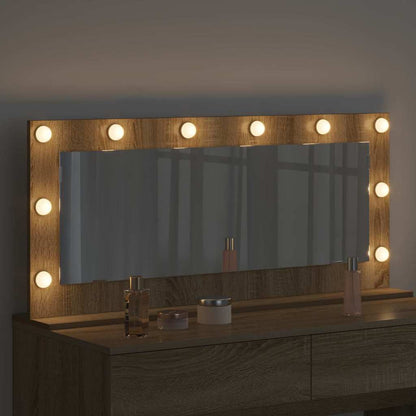 Vanity Mirror Rectangular Sonoma Oak 100 x 45 x 18 cm