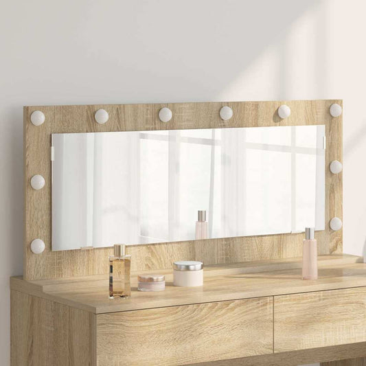 Vanity Mirror Rectangular Sonoma Oak 100 x 45 x 18 cm