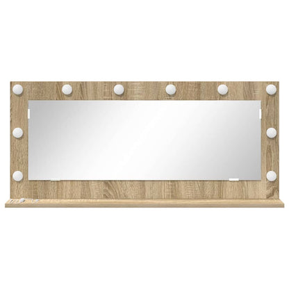 Vanity Mirror Rectangular Sonoma Oak 100 x 45 x 18 cm