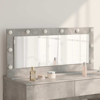 Vanity Mirror Rectangular Concrete Grey 100 x 45 x 18 cm