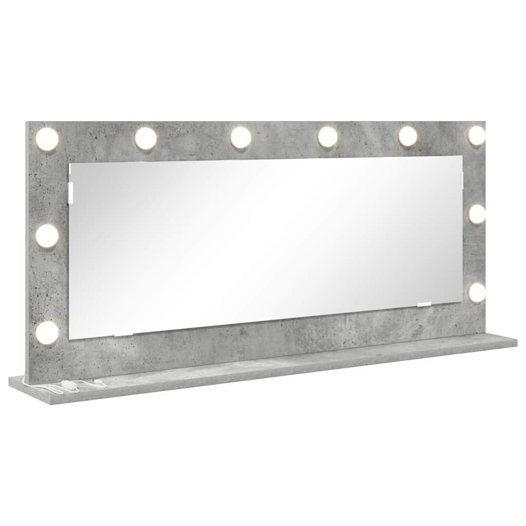 Vanity Mirror Rectangular Concrete Grey 100 x 45 x 18 cm