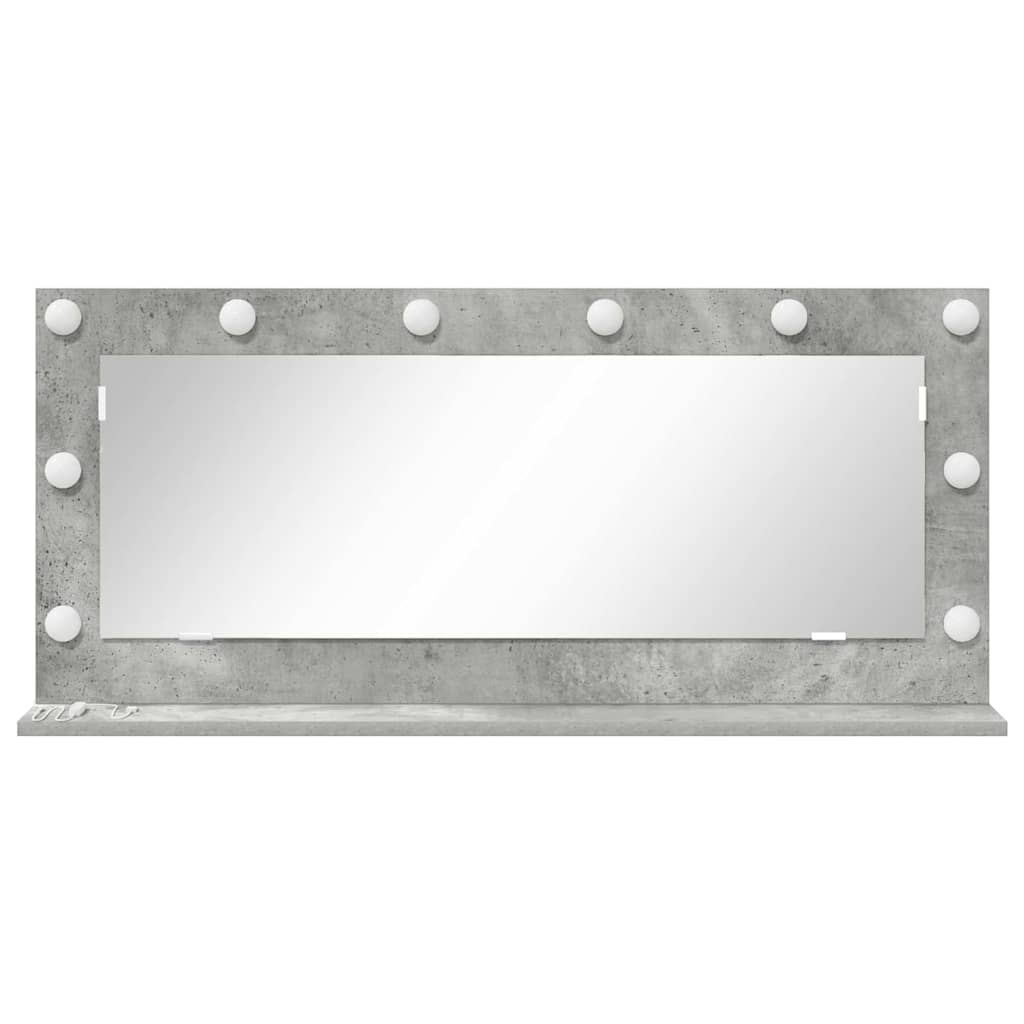 Vanity Mirror Rectangular Concrete Grey 100 x 45 x 18 cm