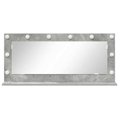 Vanity Mirror Rectangular Concrete Grey 100 x 45 x 18 cm