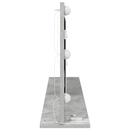 Vanity Mirror Rectangular Concrete Grey 100 x 45 x 18 cm