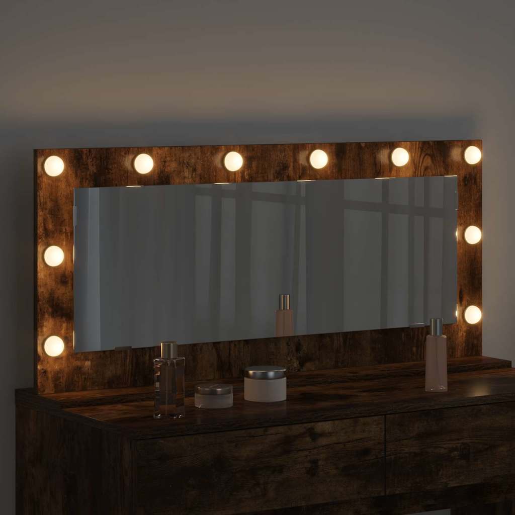 Vanity Mirror Rectangular Smoked Oak 100 x 45 x 18 cm