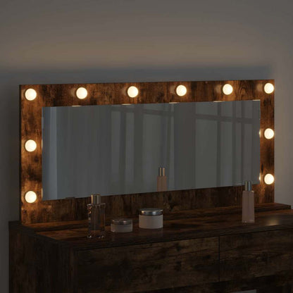 Vanity Mirror Rectangular Smoked Oak 100 x 45 x 18 cm