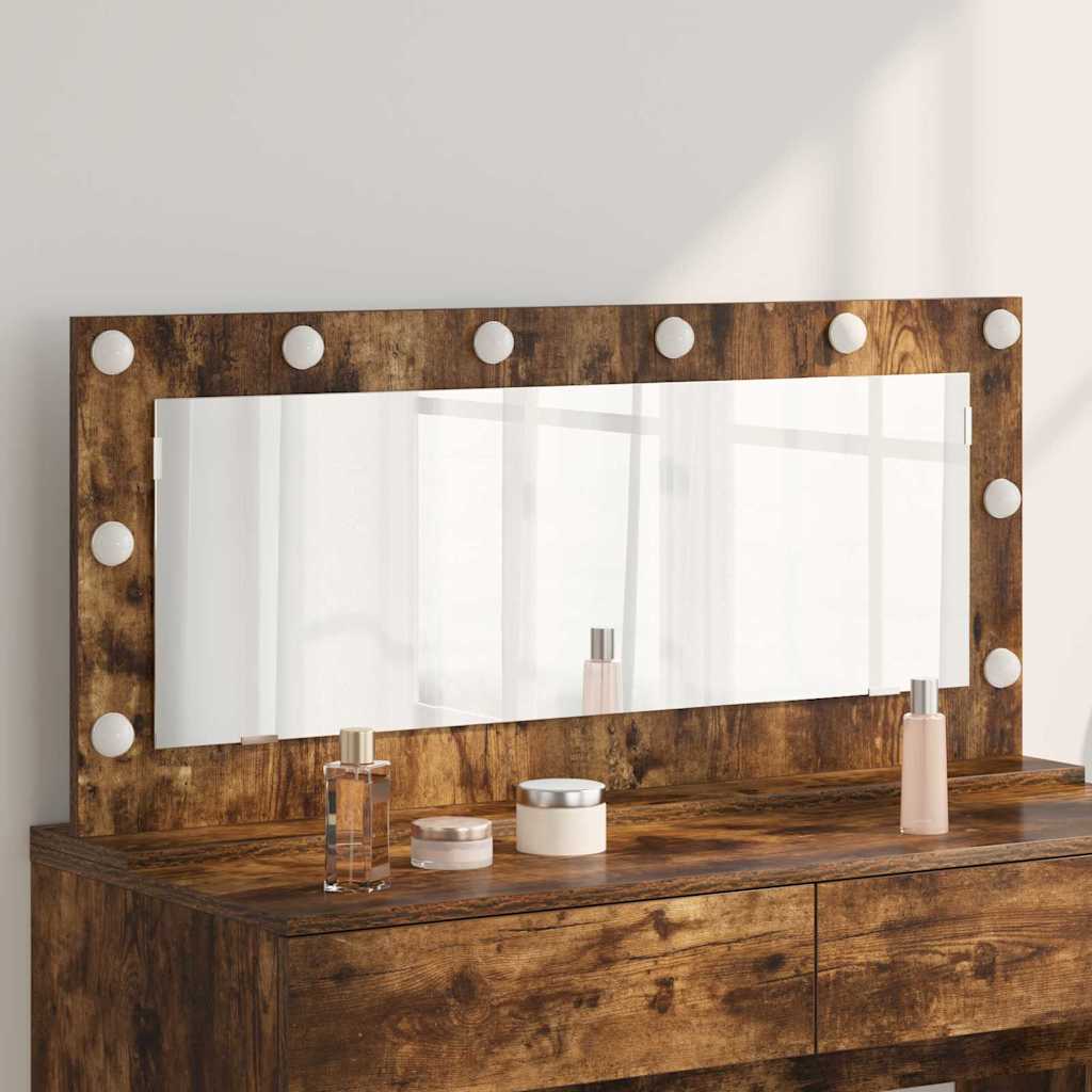 Vanity Mirror Rectangular Smoked Oak 100 x 45 x 18 cm