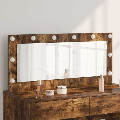 Vanity Mirror Rectangular Smoked Oak 100 x 45 x 18 cm
