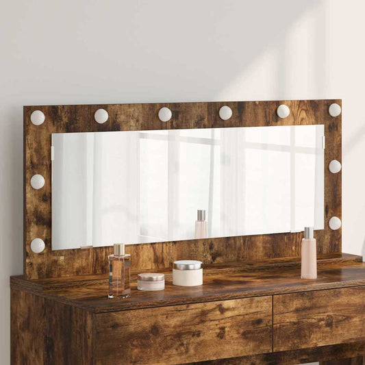 Vanity Mirror Rectangular Smoked Oak 100 x 45 x 18 cm