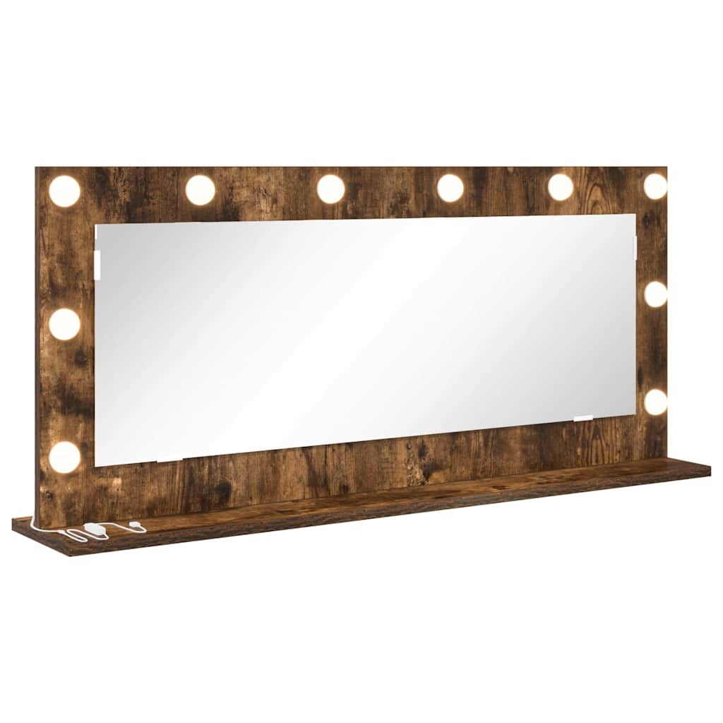 Vanity Mirror Rectangular Smoked Oak 100 x 45 x 18 cm