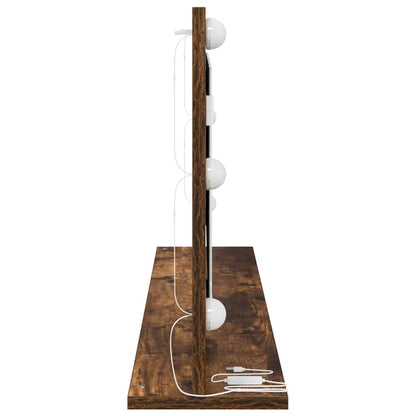 Vanity Mirror Rectangular Smoked Oak 100 x 45 x 18 cm