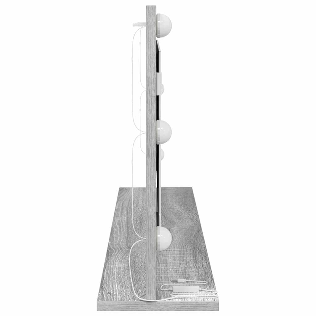 Vanity Mirror Rectangular Grey Sonoma 100 x 45 x 18 cm