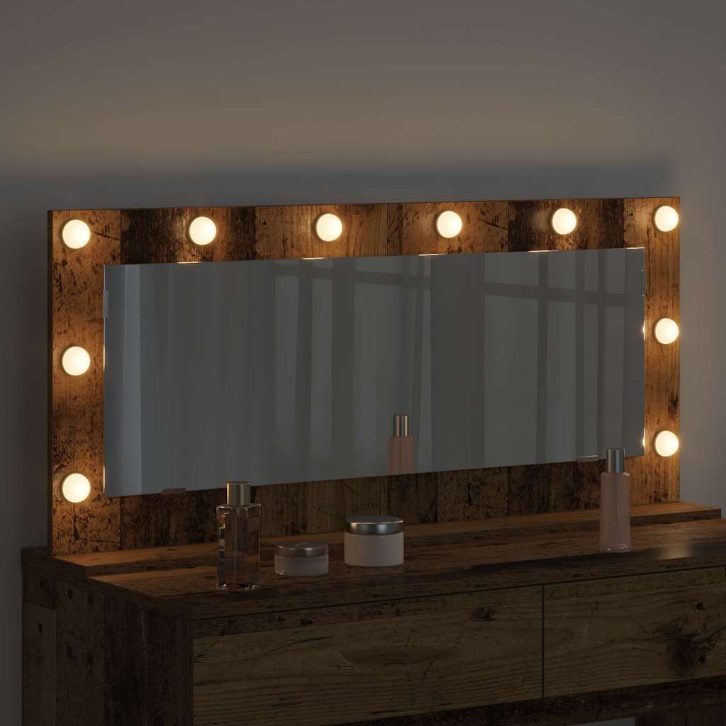Vanity Mirror Rectangular with Mirror Old Wood 100 x 45 x 18 cm