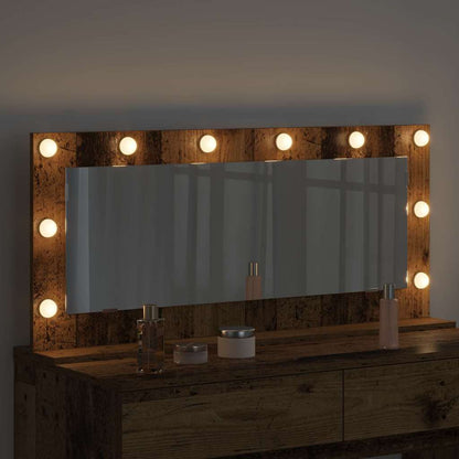 Vanity Mirror Rectangular with Mirror Old Wood 100 x 45 x 18 cm