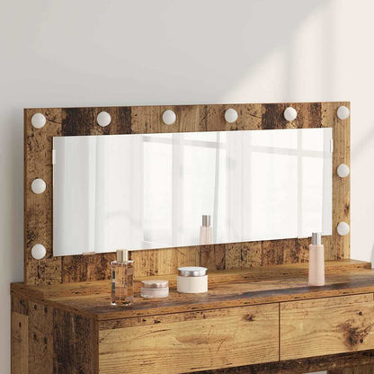 Vanity Mirror Rectangular with Mirror Old Wood 100 x 45 x 18 cm