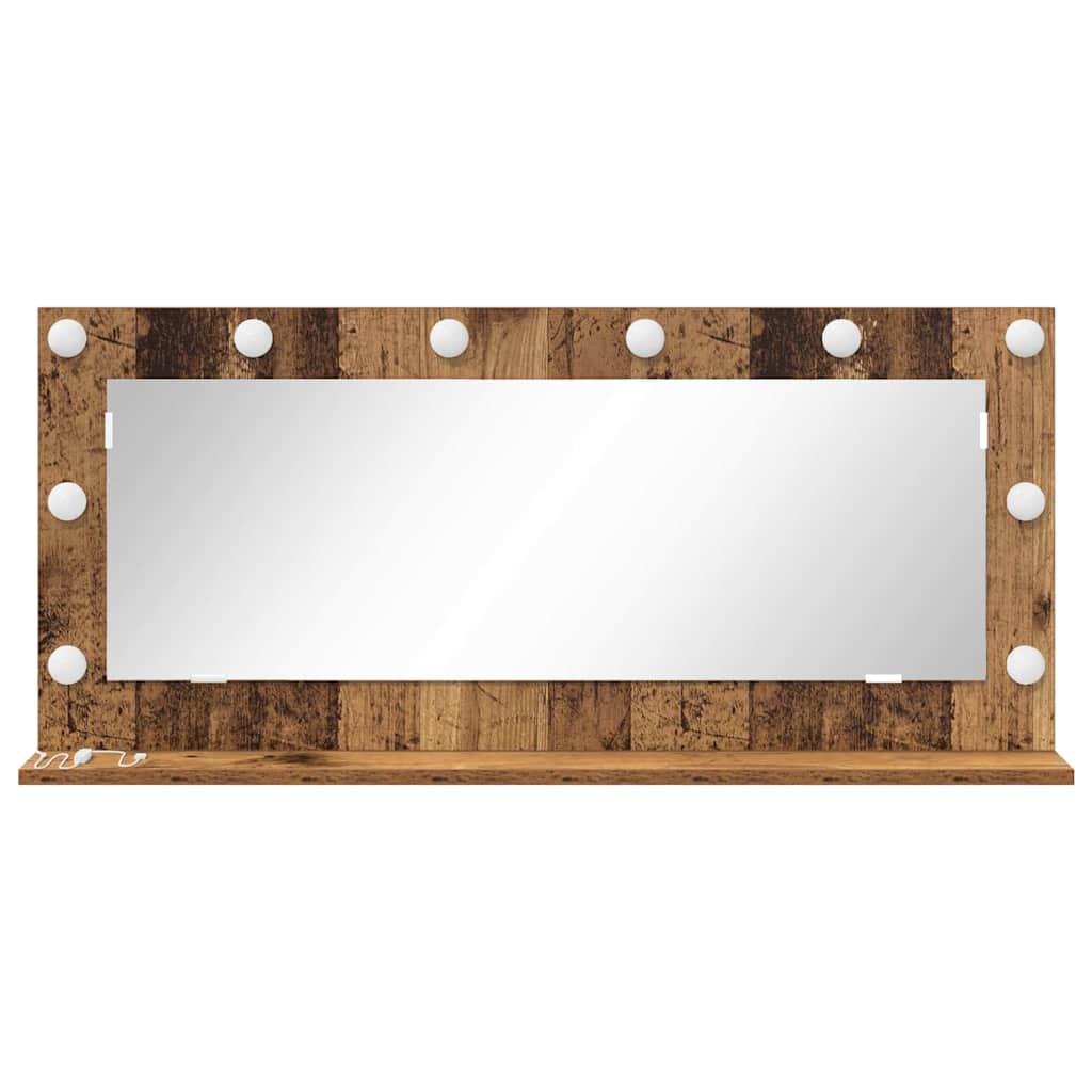Vanity Mirror Rectangular with Mirror Old Wood 100 x 45 x 18 cm