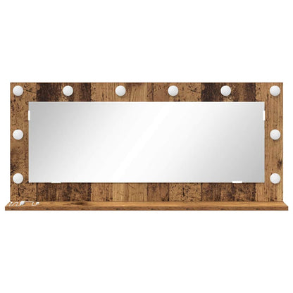 Vanity Mirror Rectangular with Mirror Old Wood 100 x 45 x 18 cm