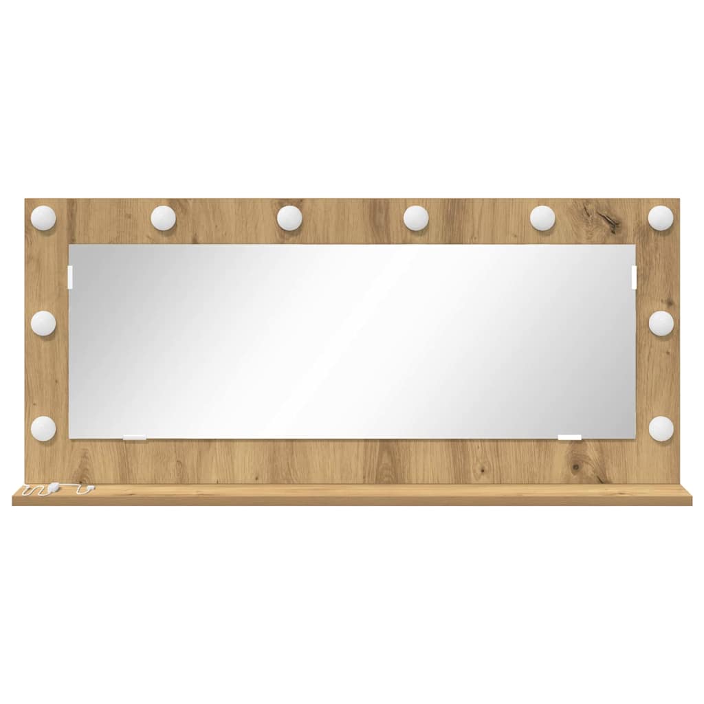 Vanity Mirror Rectangular Artisan Oak 100 x 45 x 18 cm
