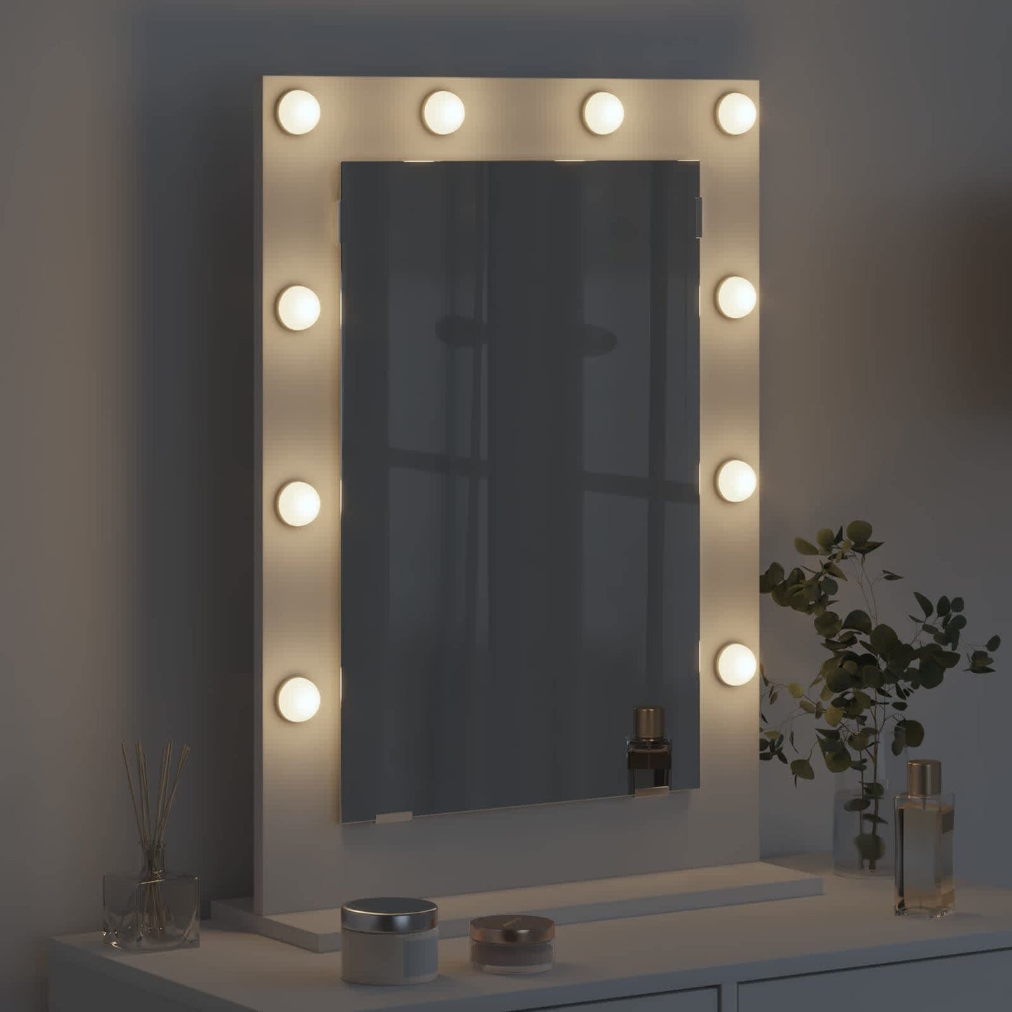 Vanity Mirror White 70 x 50 x 18 cm Glass and Engineered wood