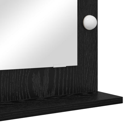Vanity Mirror Rectangular with Mirror Black Oak 70 x 50 x 18 cm