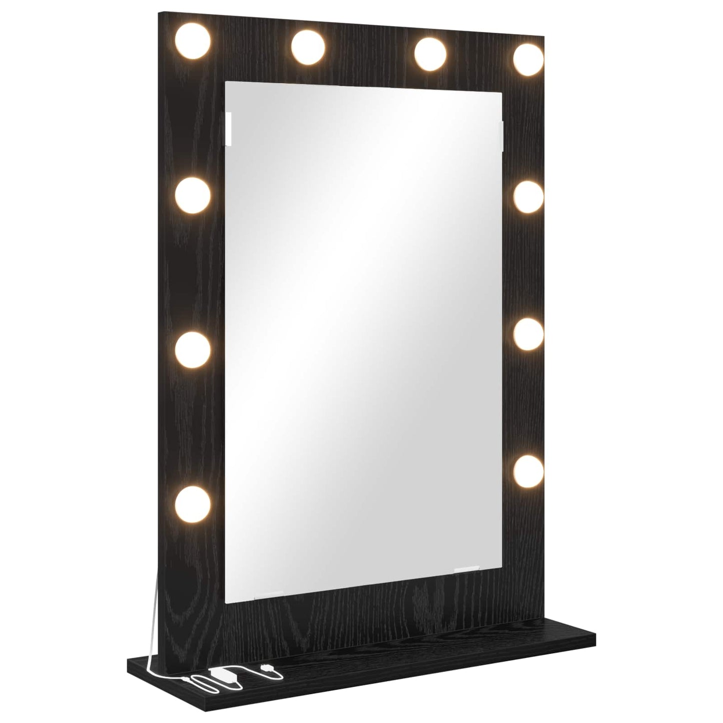 Vanity Mirror Rectangular with Mirror Black Oak 70 x 50 x 18 cm