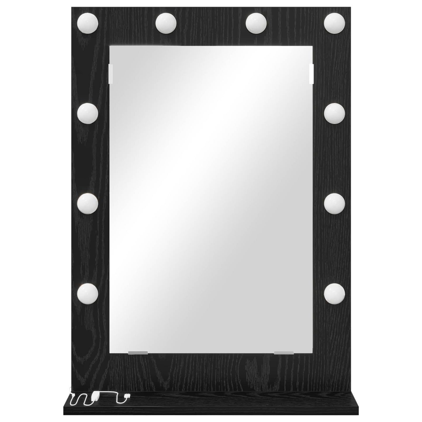 Vanity Mirror Rectangular with Mirror Black Oak 70 x 50 x 18 cm
