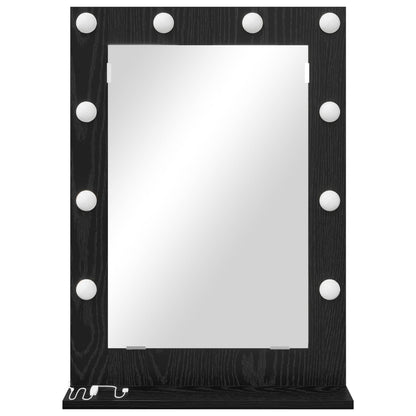 Vanity Mirror Rectangular with Mirror Black Oak 70 x 50 x 18 cm