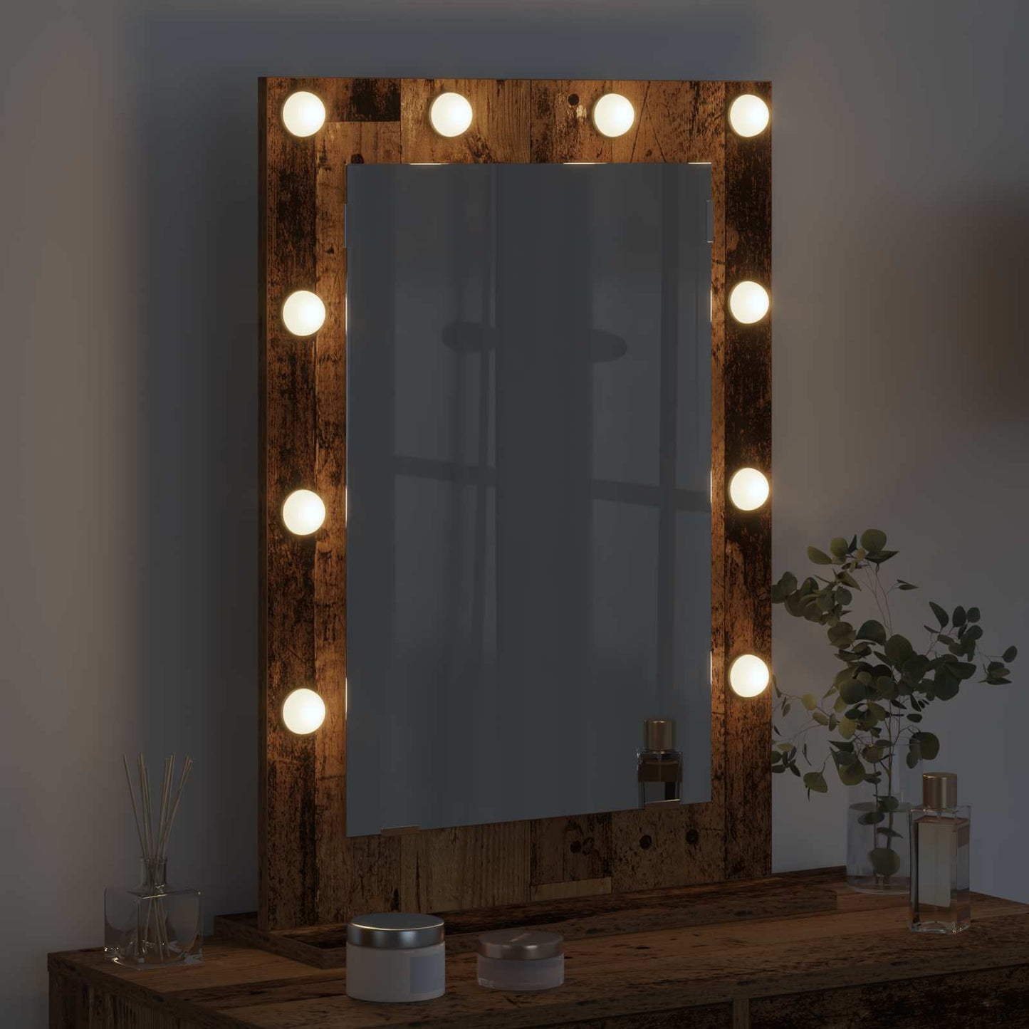 Vanity Mirror Rectangular Sonoma Oak 70 x 50 x 18 cm