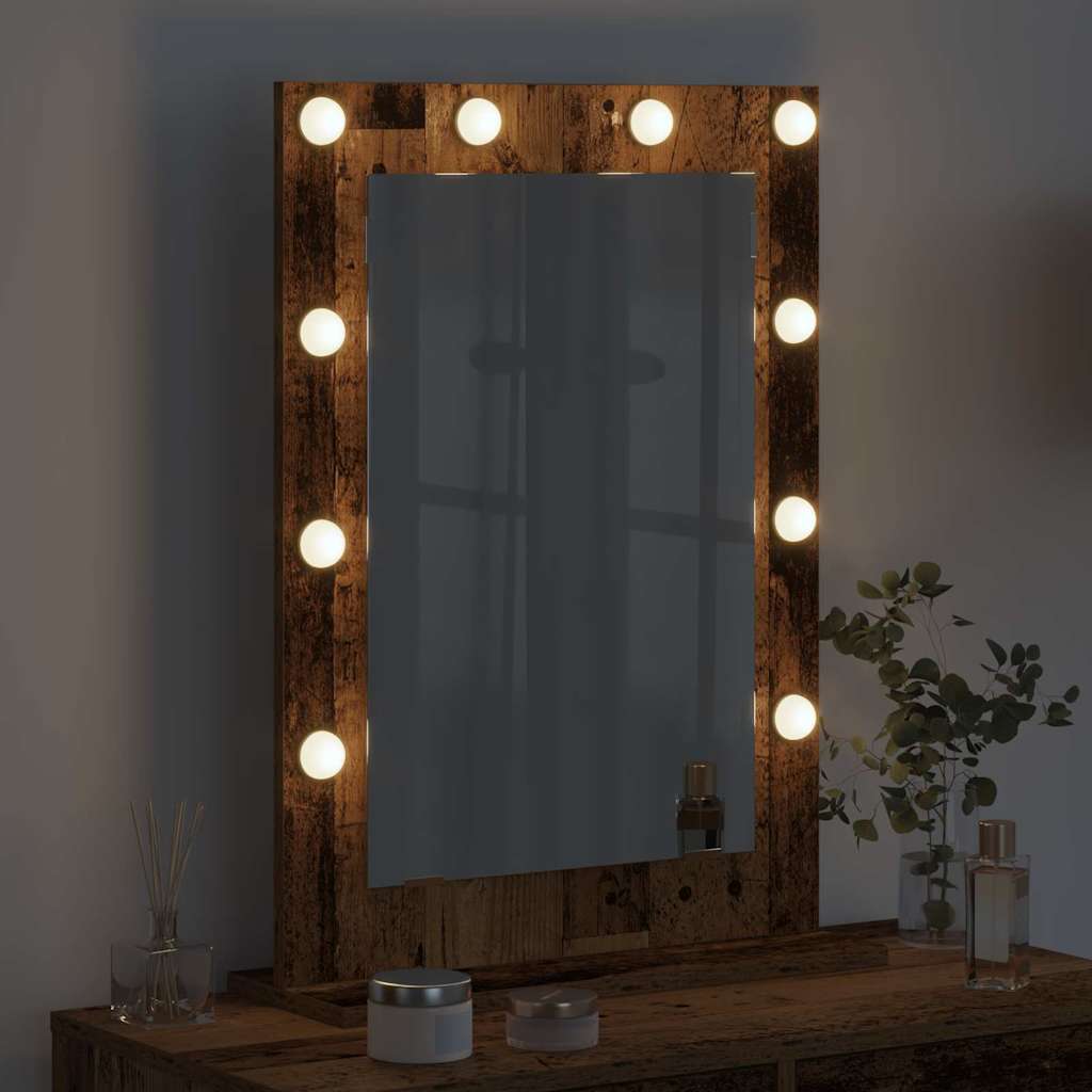 Vanity Mirror Rectangular Smoked Oak 70 x 50 x 18 cm