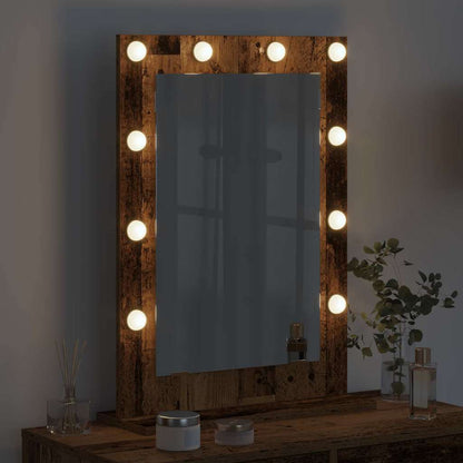 Vanity Mirror Rectangular Smoked Oak 70 x 50 x 18 cm