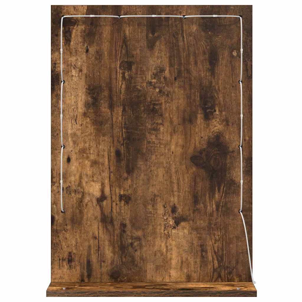 Vanity Mirror Rectangular Smoked Oak 70 x 50 x 18 cm