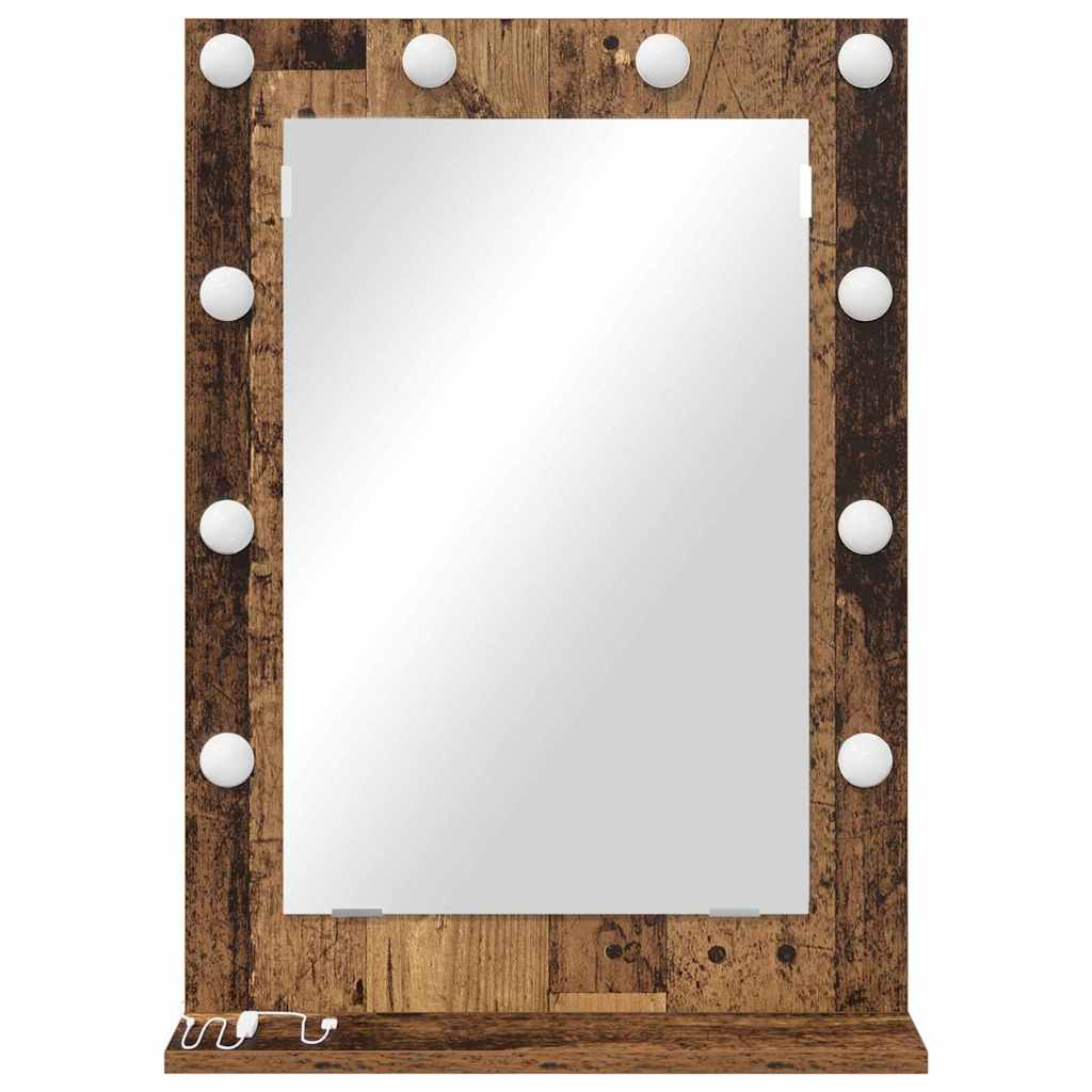 Vanity Mirror Rectangular Smoked Oak 70 x 50 x 18 cm