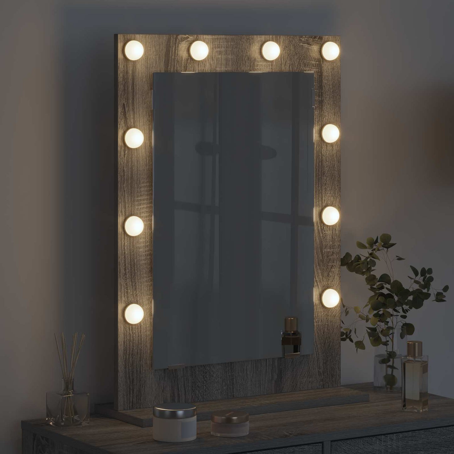 Vanity Mirror Rectangular Grey Sonoma 70 x 50 x 18 cm
