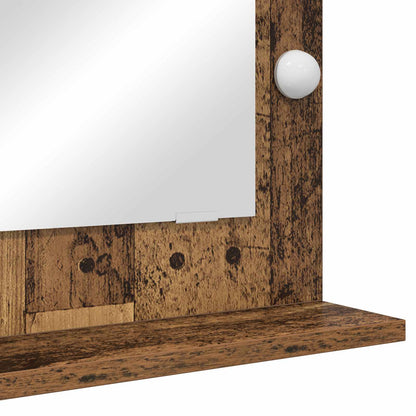Vanity Mirror Rectangular with Mirror Old Wood 70 x 50 x 18 cm